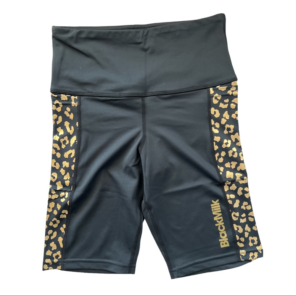 BlackMilk| NWT Golden Leopard High Waisted Bike Pants Shorts Limited Ed Size S